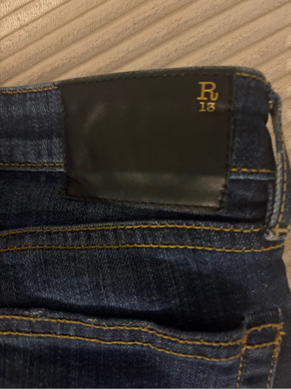 R13 Distressed Skinny Jeans in Dark Wash Denim – Size 26 (Made in Italy) - Picture 2 of 5
